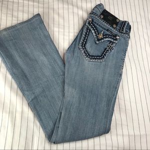 Miss Me Light Wash Destroyed Bootcut jeans